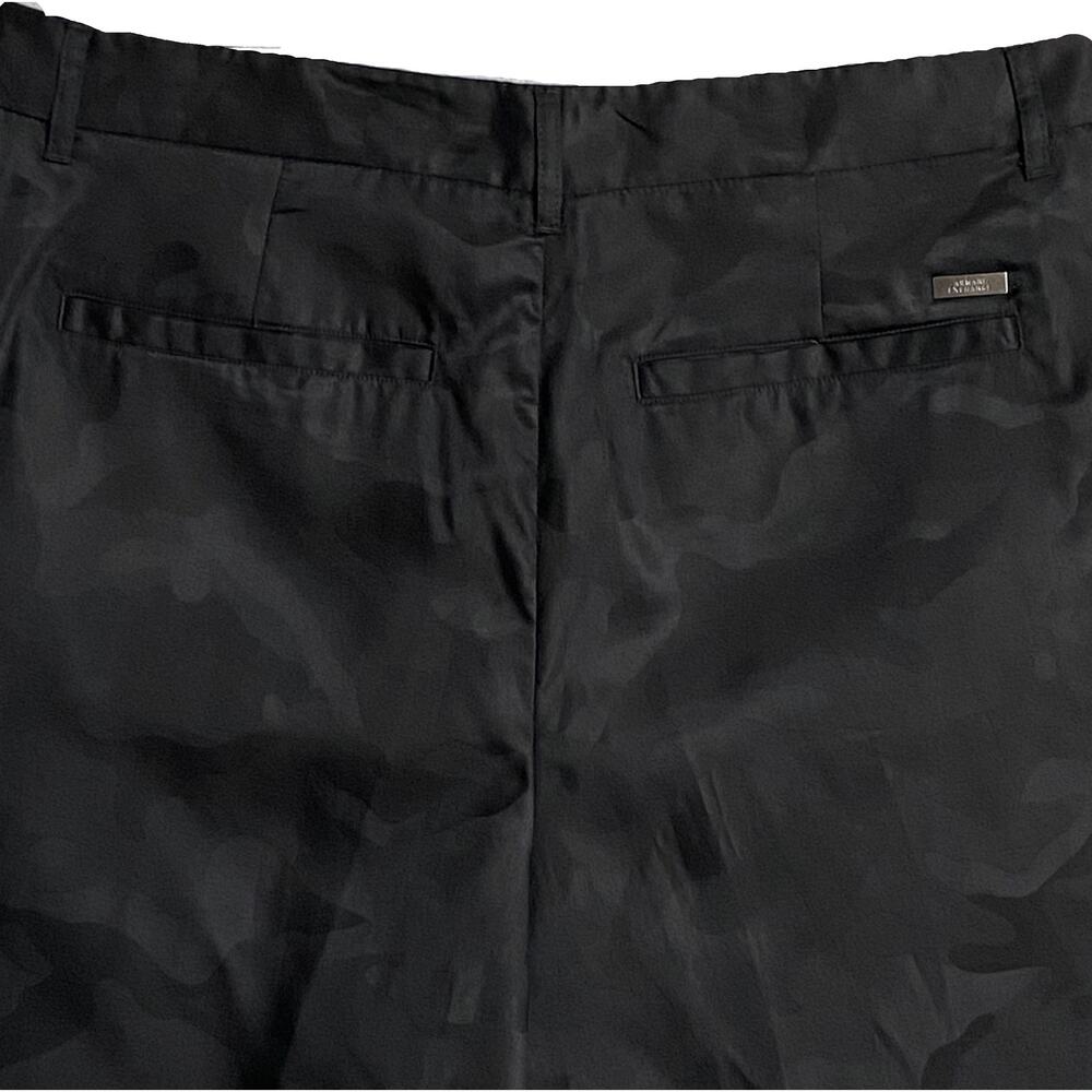 Armani Exchange Shorts Men's 34W Black Camo Lyocell Shorts 9" Inseam NEW - Picture 5 of 13